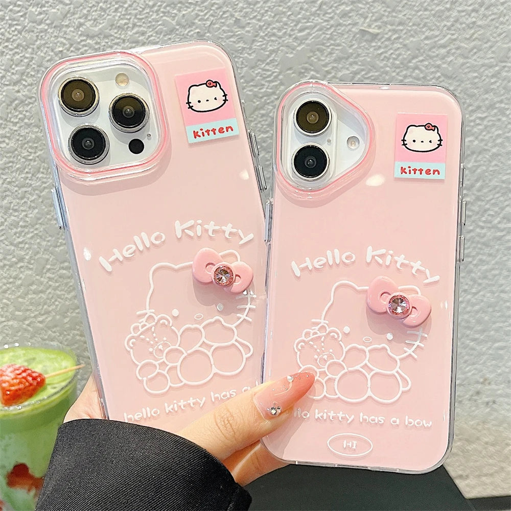 Pink Hello Kitty Cute Mini Bow Phone Case