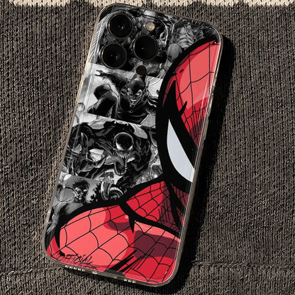 Marvel Half Face Spider Man Soft Phone Case For iPhone