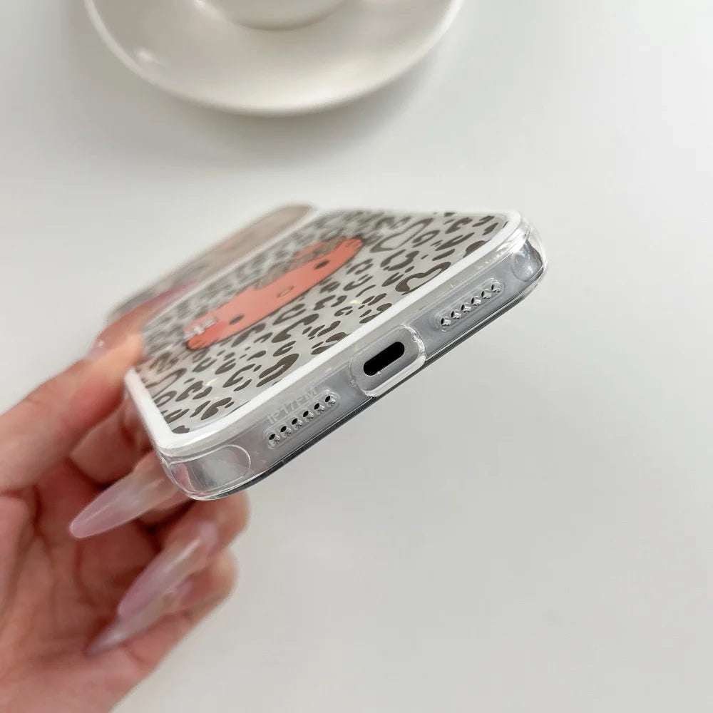 Luxury IMD Leopard Print Cute Sanrio Hello Kitty Case For iPhone