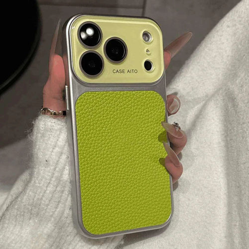 Luxury Lichee Leather Large Window Case For iPhone