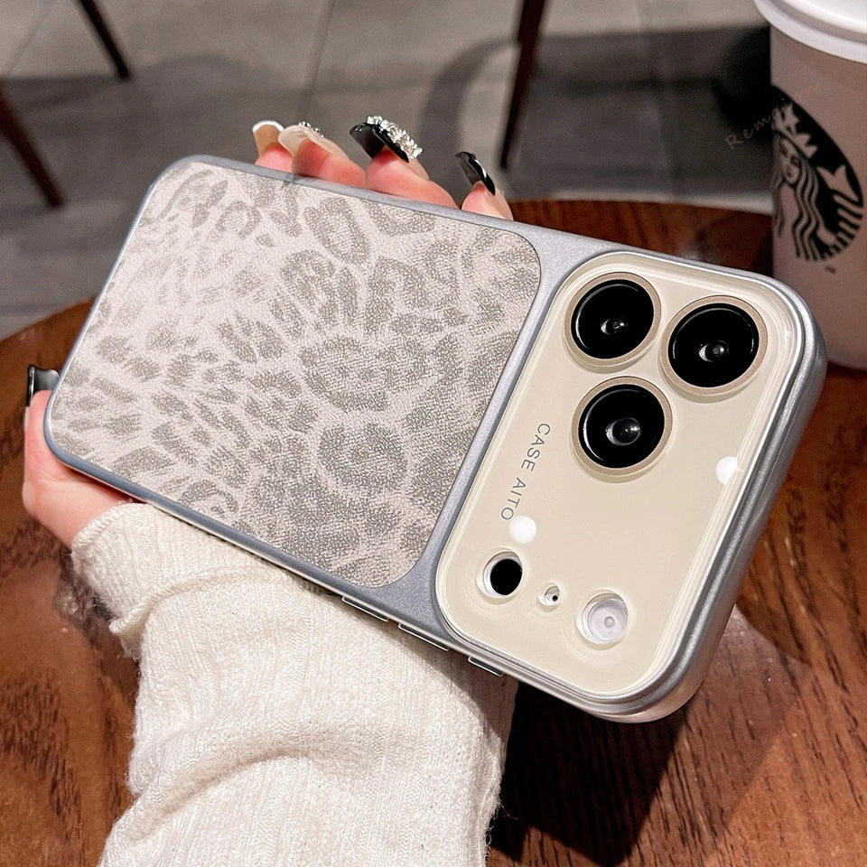 Matte Leopard Leather Phone Case For iPhone