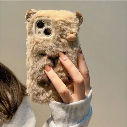 Ins Korean Cute 3D Capybara Soft Case For iPhone
