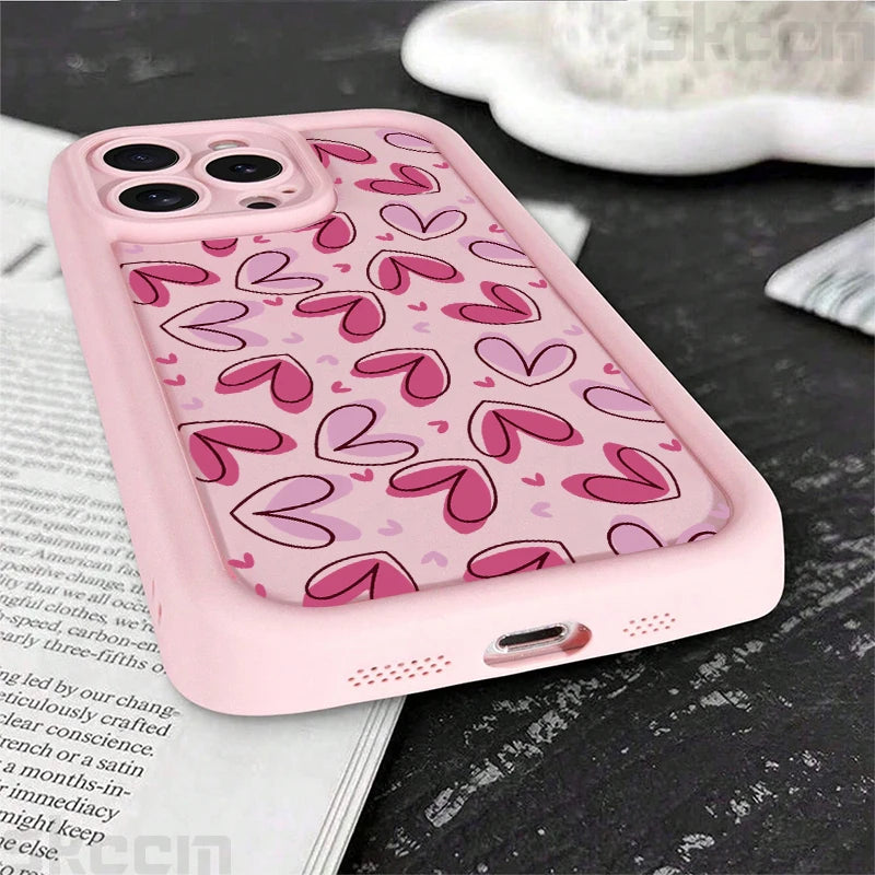Cute Colorful Love Heart Silicone Phone Case For iPhone