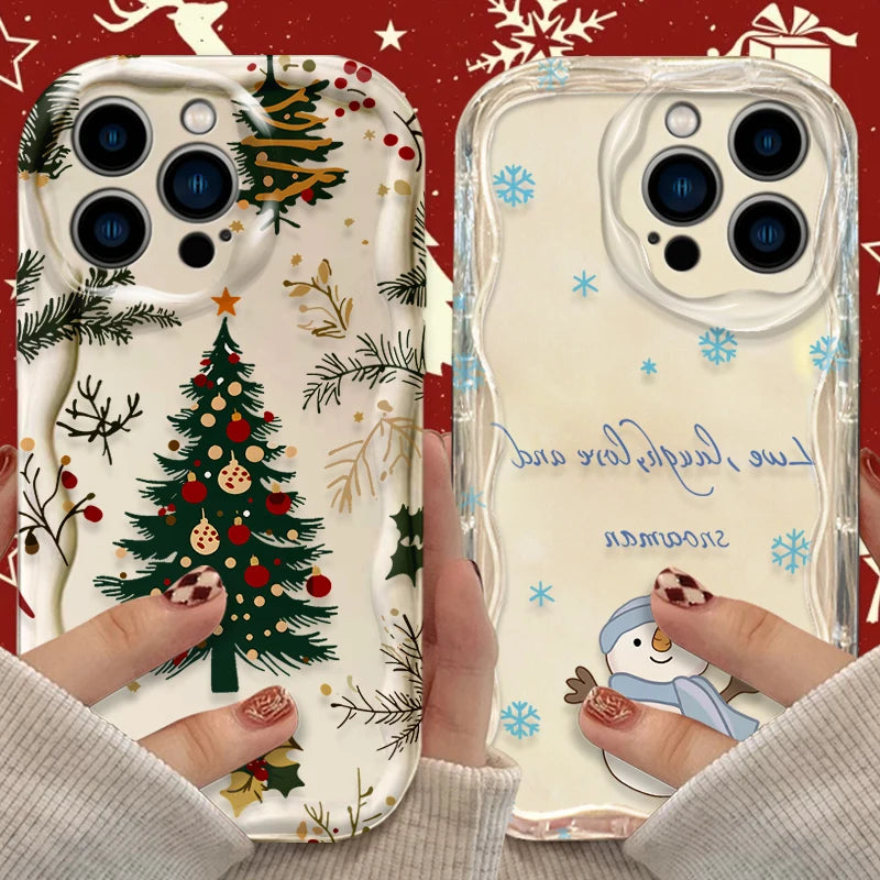 Christmas Decorations Snowman Wave Case For iPhone