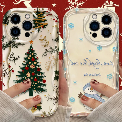 Christmas Decorations Snowman Wave Case For iPhone
