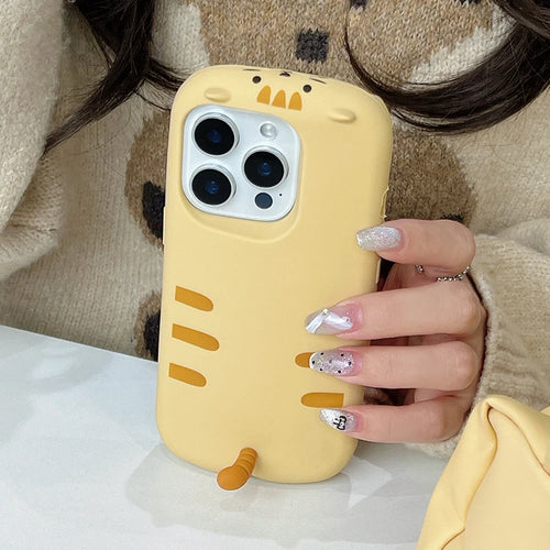 Sweet Cute Cat Tail Yellow Silicone Phone Case