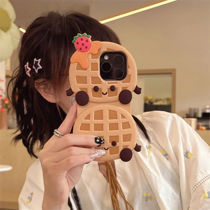 Cute Strawberry Waffles Phone Case