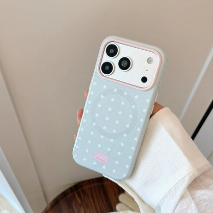 Korean Love Heart Stars Cartoon Cat Dog Mirror Magnetic Bracket Phone Case For iPhone