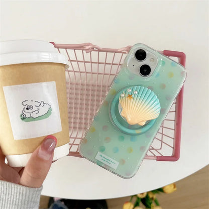 Dreamy Cute Conch Shell Stand Magnetic Phone Case