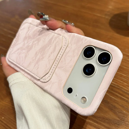 Luxury Velvet Fabric Slot Card Wallet Case For iPhone