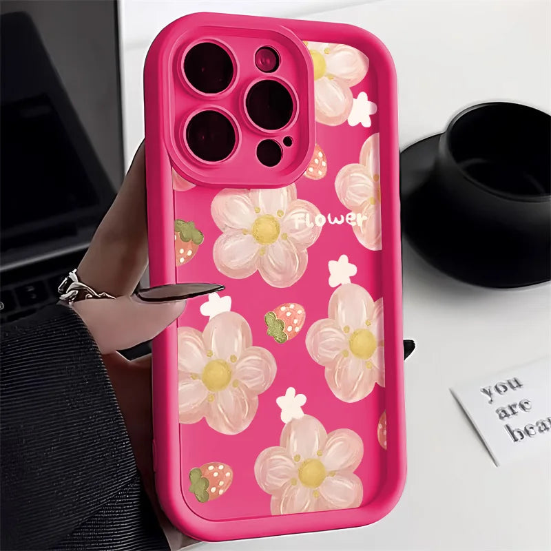 Oil Painting Flower Phone Case For iPhone