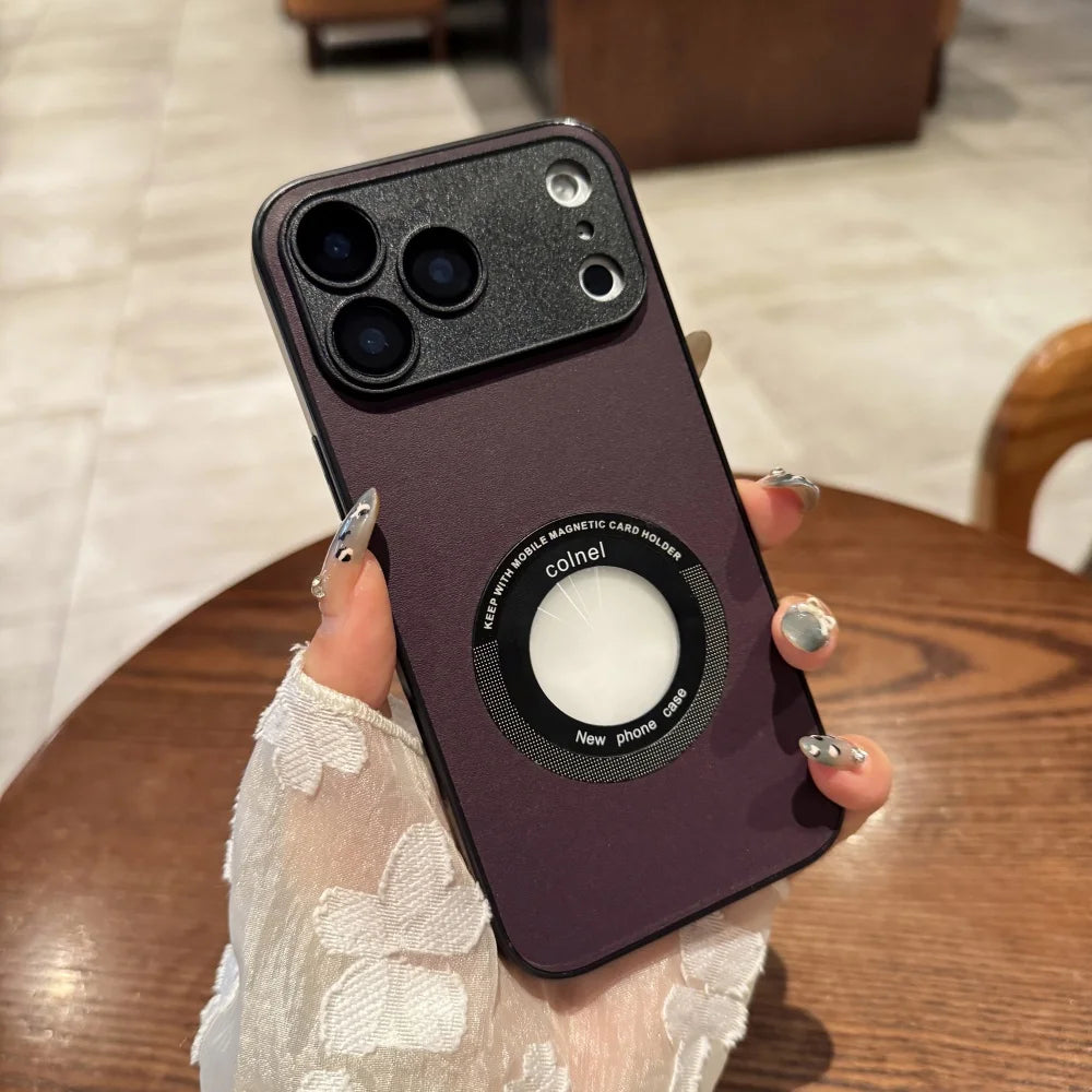 Magsafe Bracket Holder Leather Case For iPhone