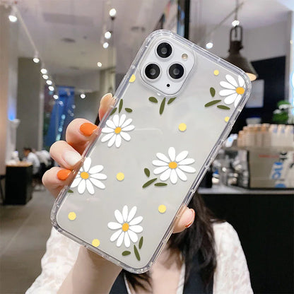 Transparent Flower Phone Case For iPhone