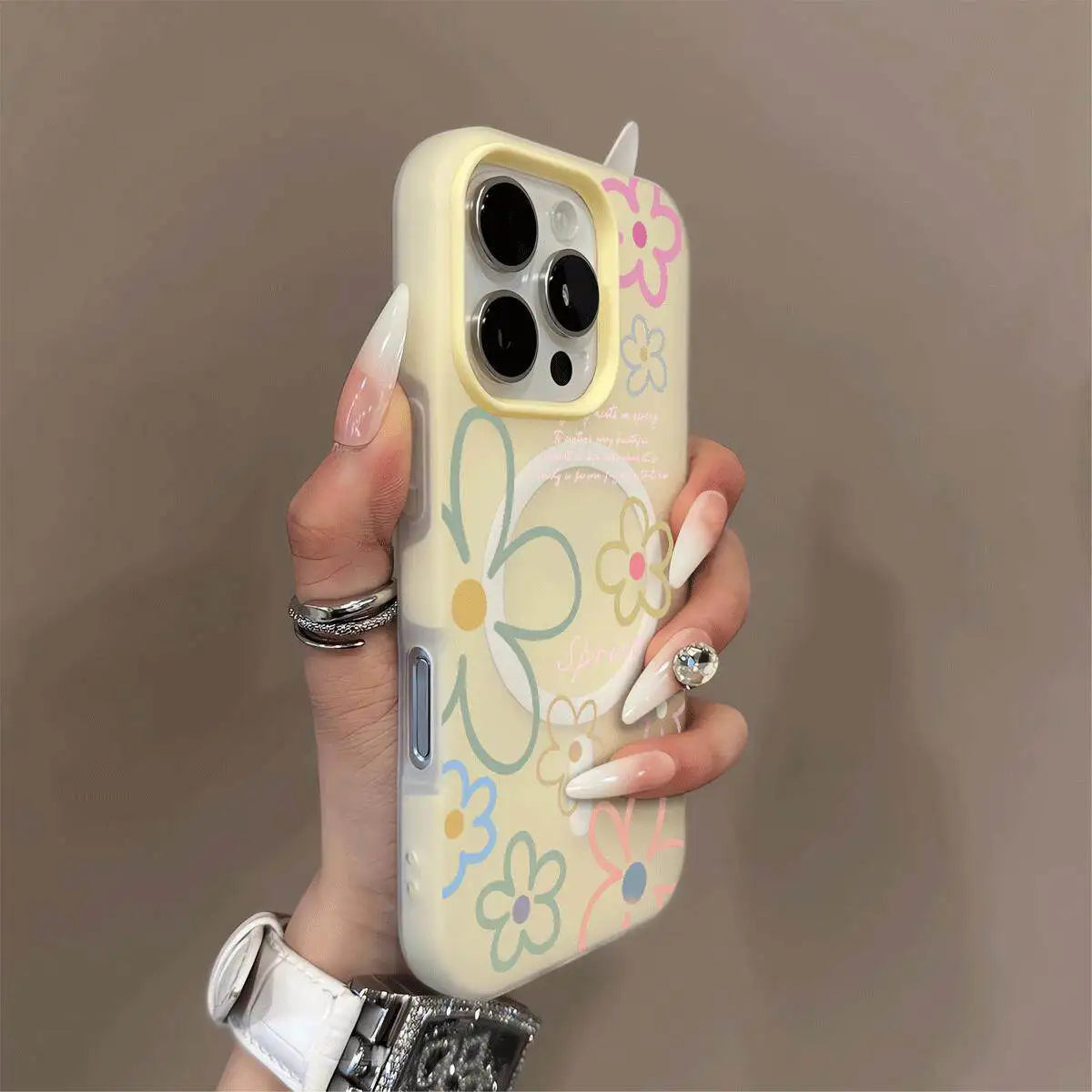 Candy Color For Magsafe Flower Matte Case For iPhone