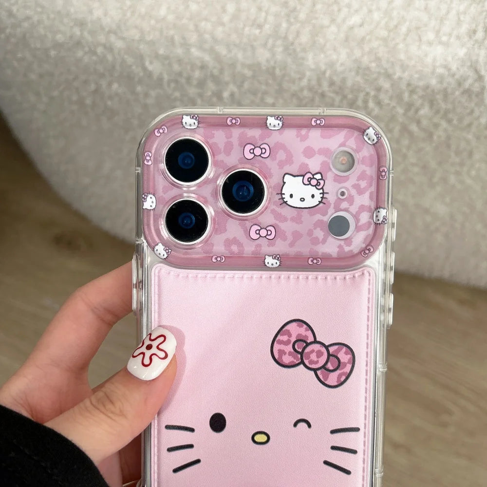 Luxury Cute Foundation Make Up Brown Kittyy Phone Case with Stand Case For iPhone