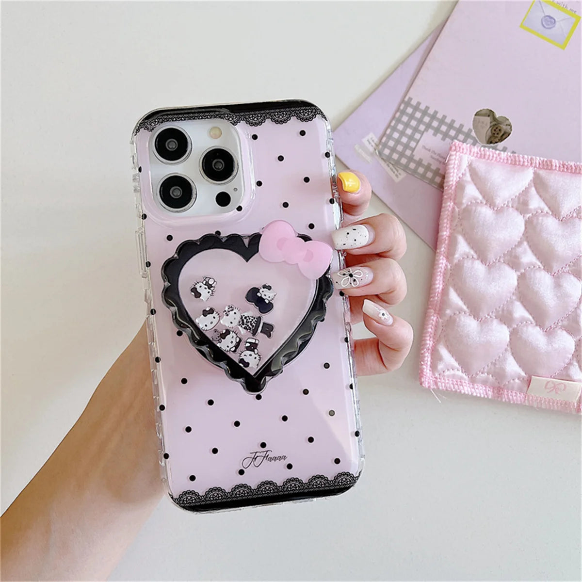Korean Cute Polka Dot Magnetic Phone Case For iPhone