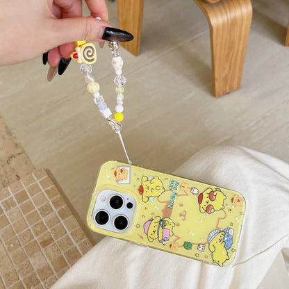 Lovely Pom Pom Purin Soft Phone Lanyard Case For iPhone