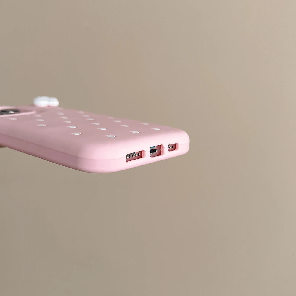 Cute Polka Dot Angel Wings Silicone Phone Case