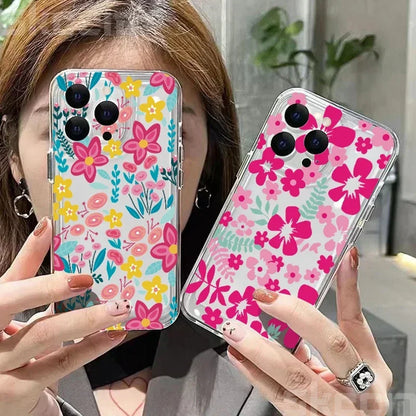 Colorful Flower Soft Silicone Phone Case For iPhone