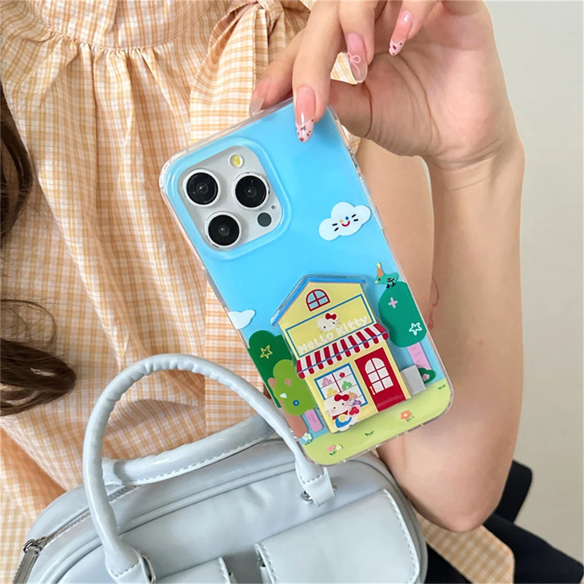 Kawaii Cartoon Hello Kitty Stand Holder Phone Case For iPhone
