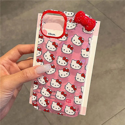 Hello Kitty Full Screen Face Pink Phone Case For iPhone