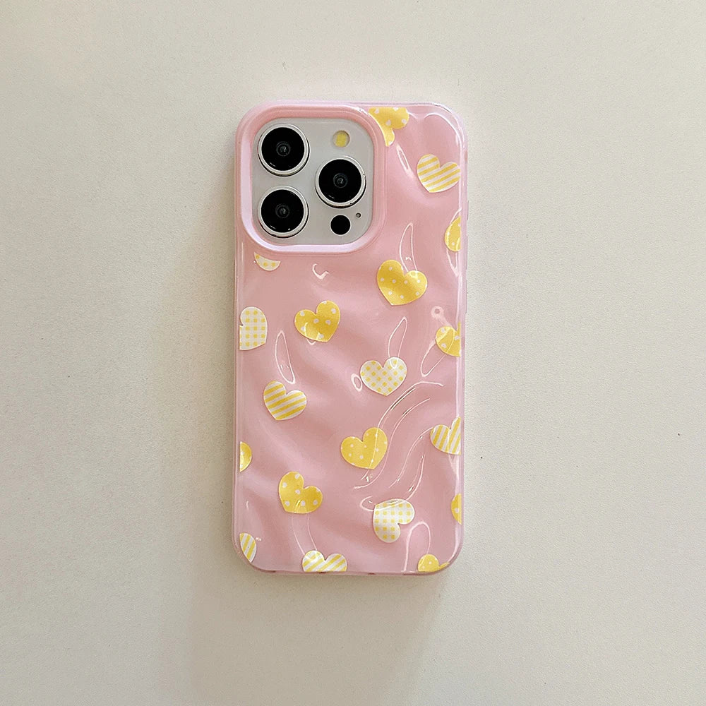 Lovely Heart Love Cute Folds Texture Phone Case