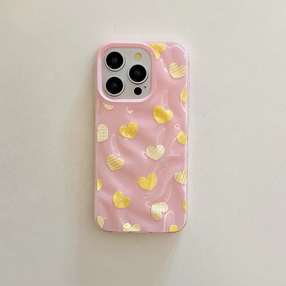 Lovely Heart Love Cute Folds Texture Phone Case