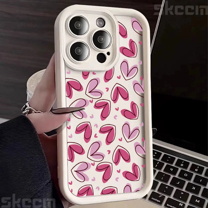 Cute Colorful Love Heart Silicone Phone Case For iPhone