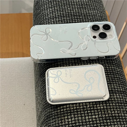 Silver Bow Magnetic Phone Case