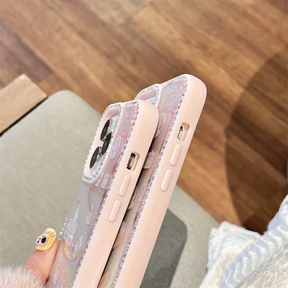 Pink Glitter Cute Hello Kitty Diamond Phone Case