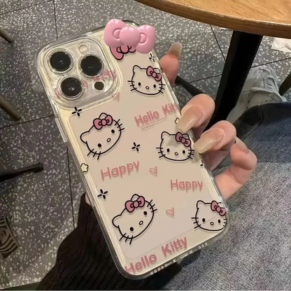 Sanrio Hello Kitty KT Head Bow Phone Case For iPhone