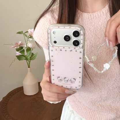 Luxury Drip Glue Gilded Three Kitty Hot Sale Phone Case For iPhone