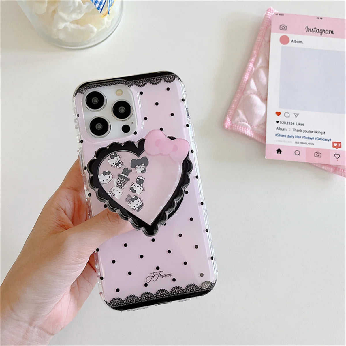 Korean Cute Polka Dot Magnetic Phone Case For iPhone