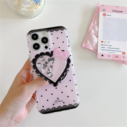 Korean Cute Polka Dot Magnetic Phone Case For iPhone