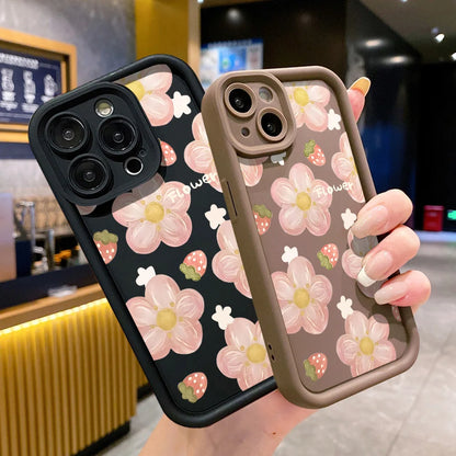 Oil Painting Flower Phone Case For iPhone