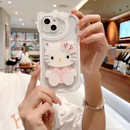 Hello Kitty Kawaii Head Mirror Phone Case For iPhone