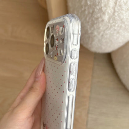 Fashion Simple Polka Dot Sanrio Kitty Case For iPhone