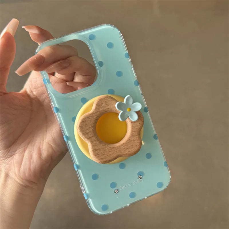 Simple Blue Polka Dot Magnetic Phone Case