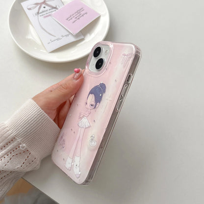 Cute Ballerina Girl Pink Glittery Design with Charms Kawaii & Girly Phone Case