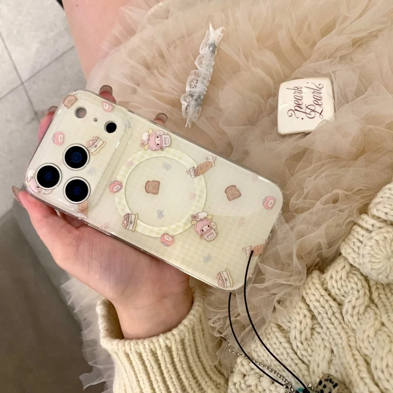 Kawaii Cute Sweet cake My Melody Magsafe Wireless Charge Case For iPhone