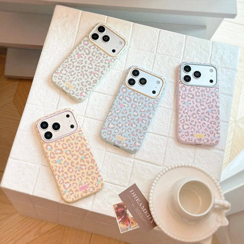 Korean Full Screen Stars Leopard Print Phone Case For iPhone