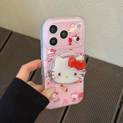 Cute Sanrio Kitty Magnetic For Magsafe Wireless Charge Phone Case For iPhone