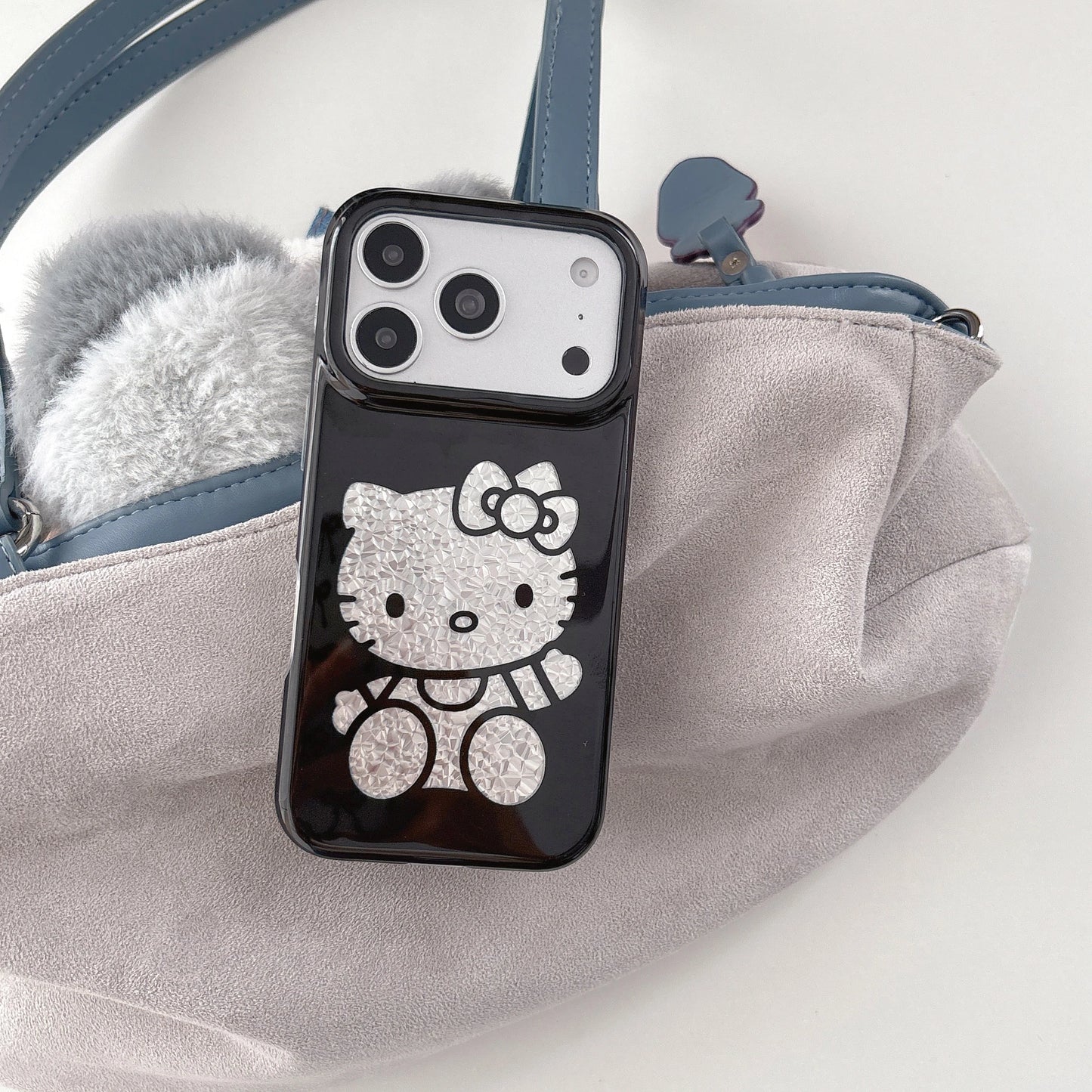 Luxury Cute Musical Note Sanrio Hello Kitty Sparkling Phone Case For iPhone
