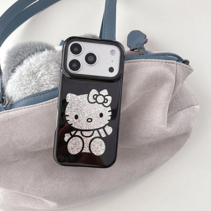 Luxury Cute Musical Note Sanrio Hello Kitty Sparkling Phone Case For iPhone