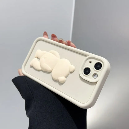 Korean Cute 3D Bear Phone Case For iPhone