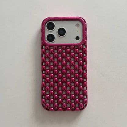 Luxury Advanced 3D solid Candy Color Pearl Round Bead Phone Case For iPhone
