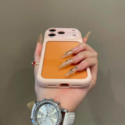 Luxury Candy Color Large Window Clear Phone Case  For iPhone