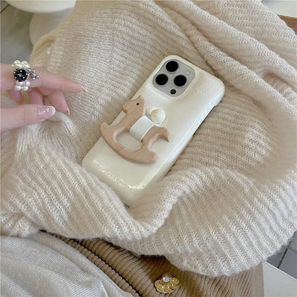 Luxury Urbans Buffer Horse Ring Leather PU Hard Phone For iPhone