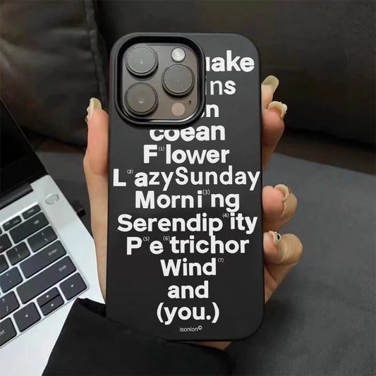 English Letter Label Trendy Phone Case