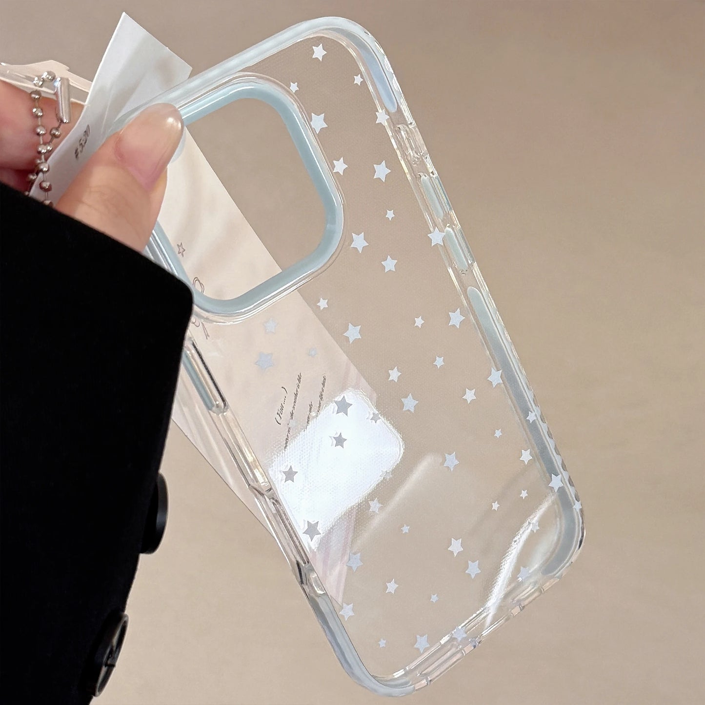 Fresh & Simple Transparent White Star Prints Clean & Lovely Phone Case